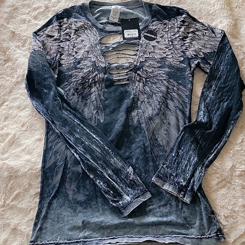 Affliction long sleeve shirt reversible